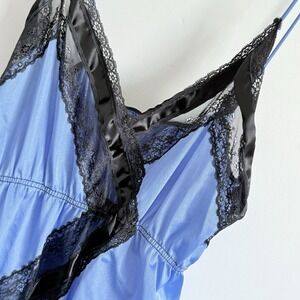 VTG Lady Cameo Teddy Babydoll Lingerie Black Lace‎ Silky Sexy Date Night Medium